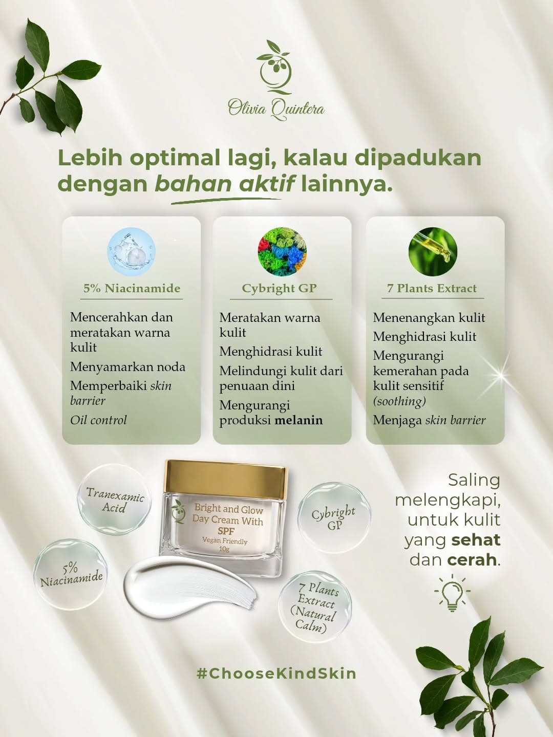 Bright and Glow Day Cream with SPF, infografis