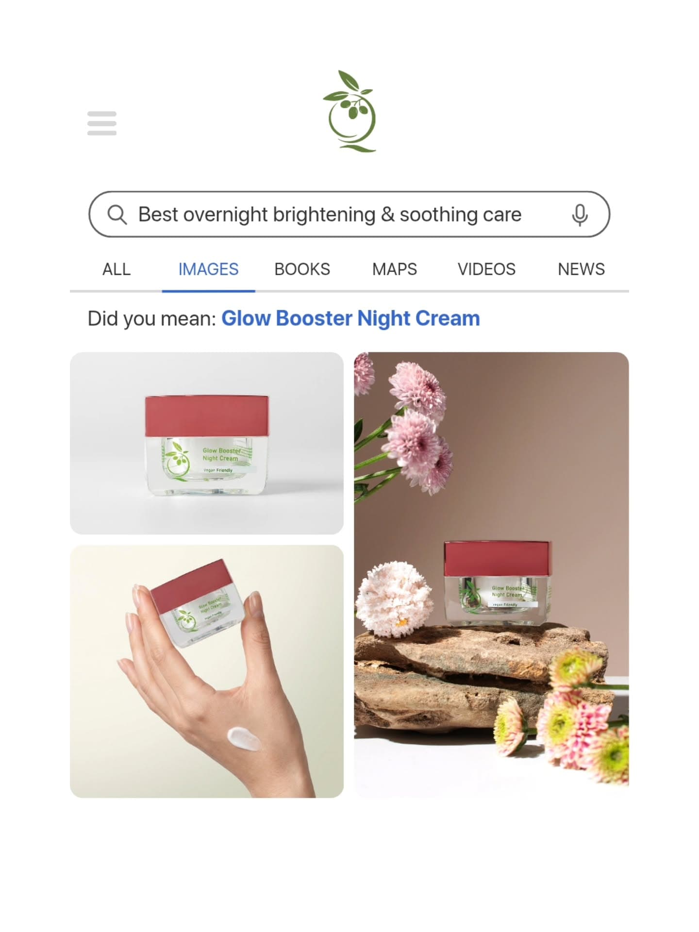Glow Booster Night Cream, infographic